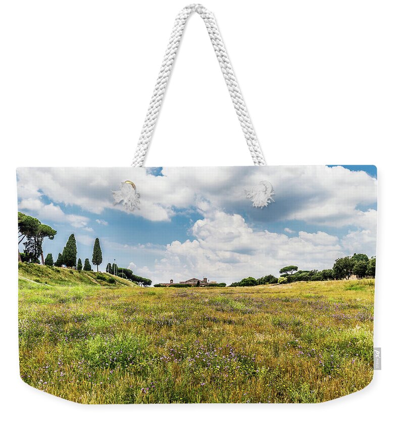 Ancient Weekender Tote Bag featuring the photograph Circus Maximus in Rome, Italy by Fabiano Di Paolo