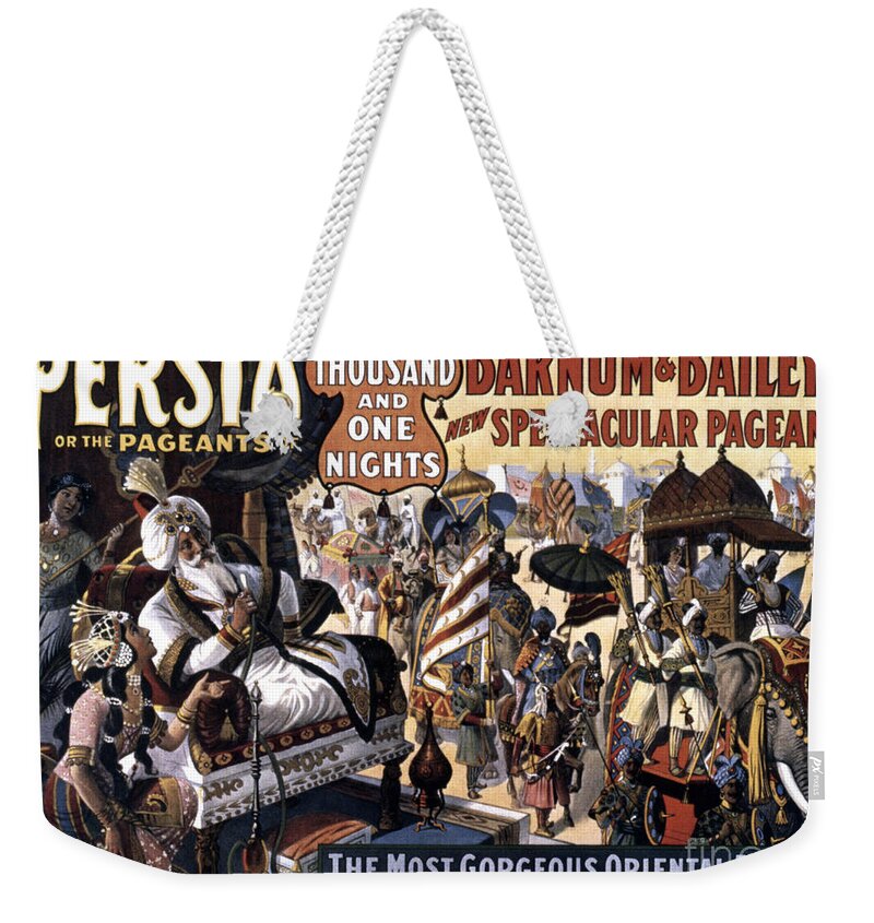 1916 Weekender Tote Bag featuring the drawing Circus Poster, 1916 #1 by Granger