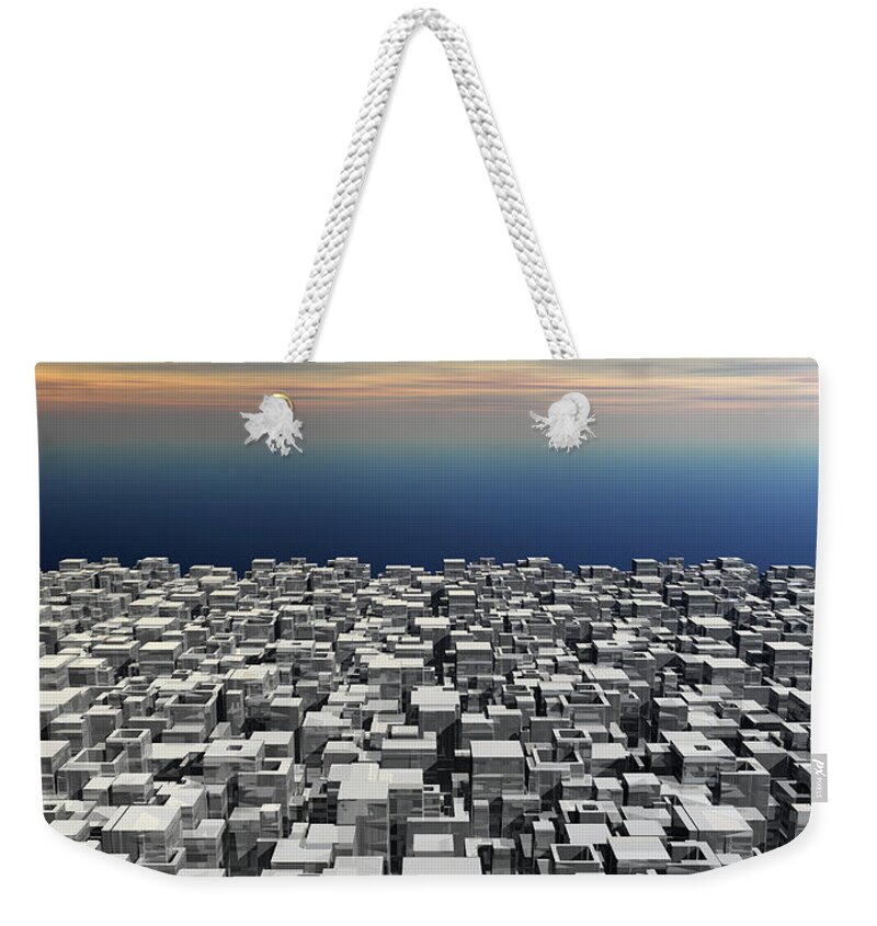 City Weekender Tote Bag featuring the digital art City Scene #1 by Phil Perkins