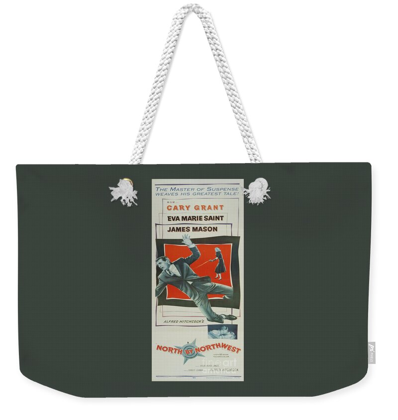 North Weekender Tote Bag featuring the mixed media Classic Movie Poster - North by Northwest #1 by Esoterica Art Agency
