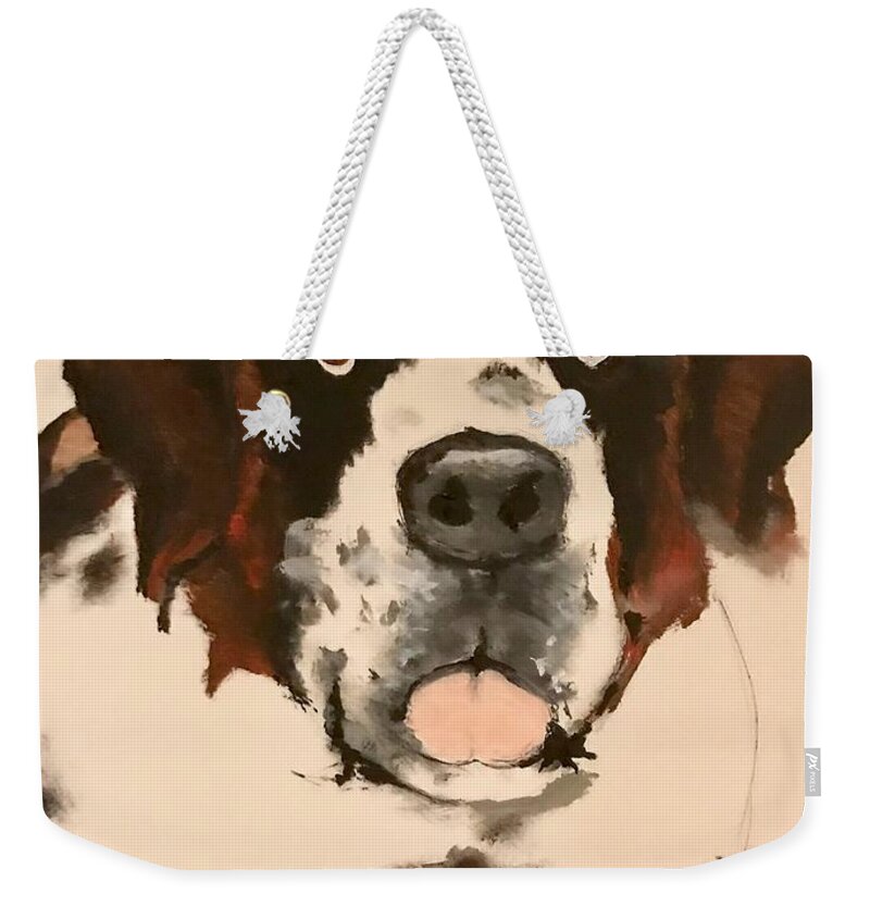  Weekender Tote Bag featuring the painting Cognac #1 by Angie ONeal
