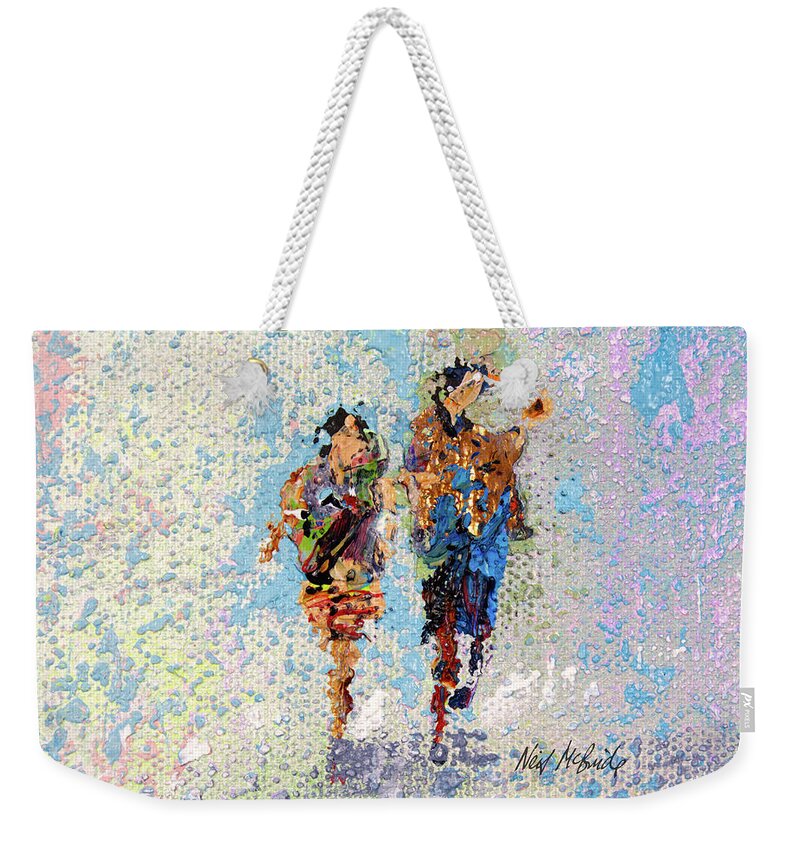 Painted Weekender Tote Bag featuring the painting Confident Women by Neil McBride
