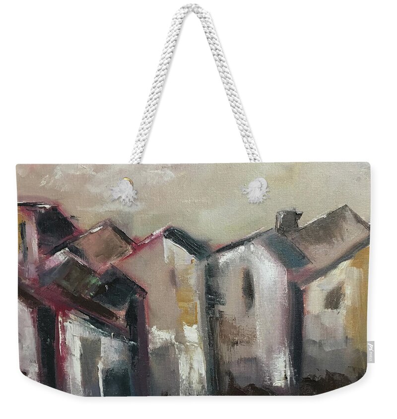Loose Brush Weekender Tote Bag featuring the painting Corsica by Roxy Rich
