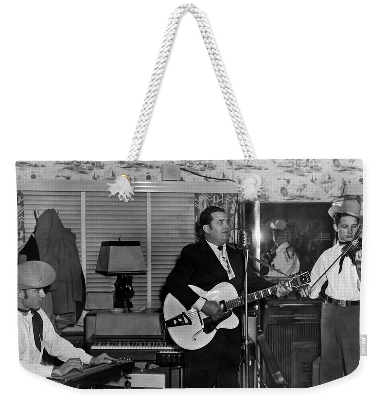 1940s Weekender Tote Bag featuring the photograph Country Music Star Bob Wills #1 by Underwood Archives