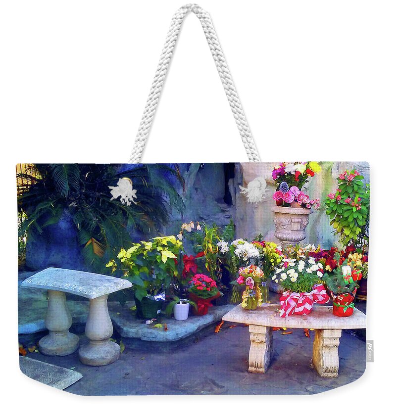 Flowers Weekender Tote Bag featuring the photograph Courtyard Flowers by Andrew Lawrence