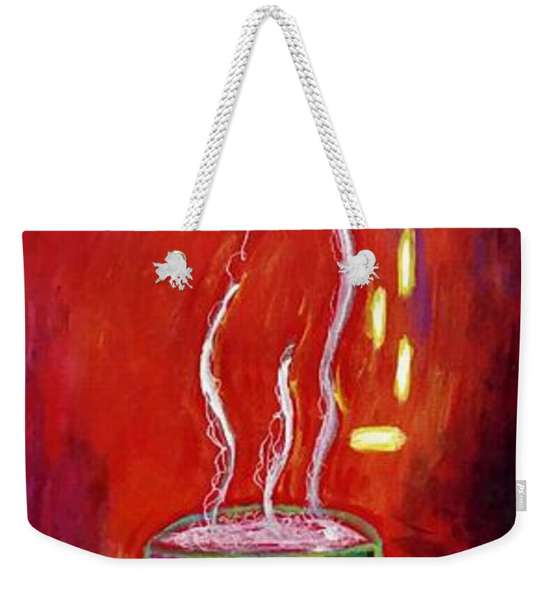 Coffee Weekender Tote Bag featuring the painting Creators Cup #1 by Theresa Marie Johnson