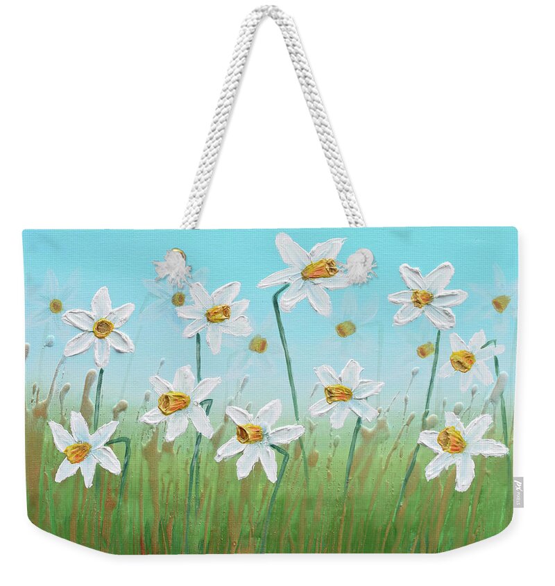 Daffodils Weekender Tote Bag featuring the painting Daffodils #1 by Amanda Dagg