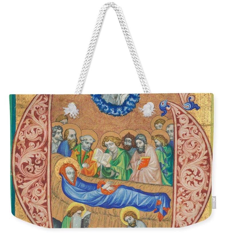Attributed To Joshua Master Weekender Tote Bag featuring the painting Death of the Virgin by Attributed to Joshua Master