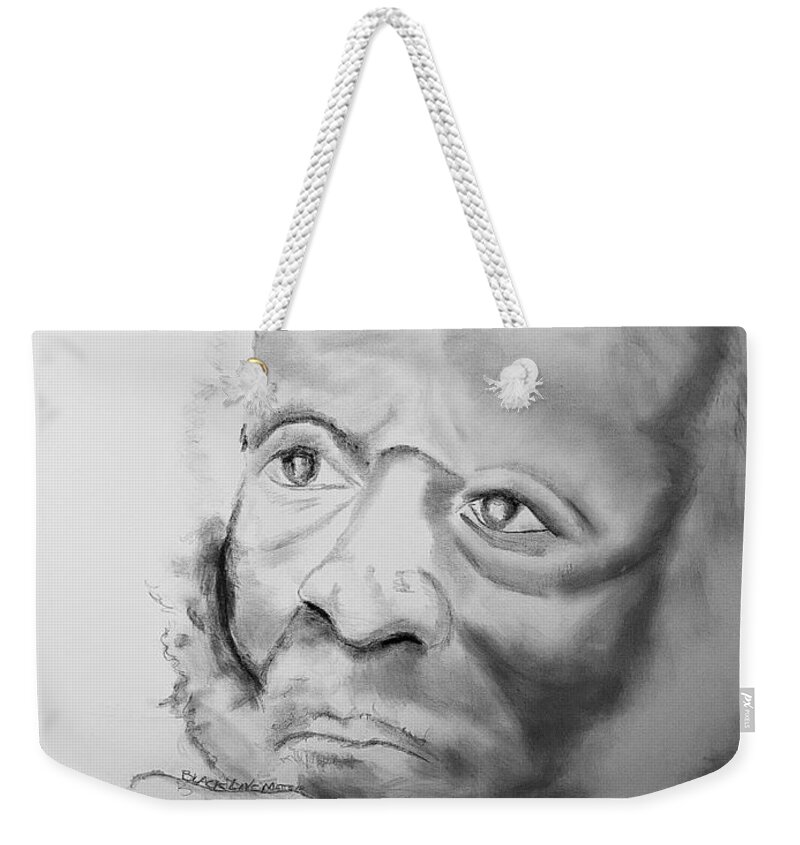  Weekender Tote Bag featuring the drawing Dick #1 by Angie ONeal