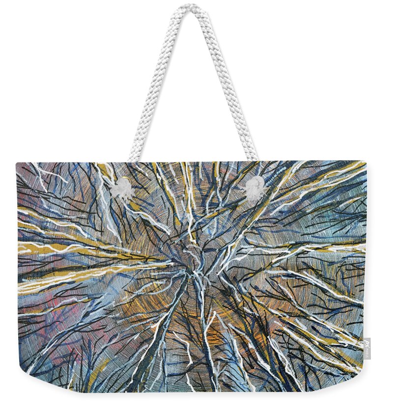 Branches Weekender Tote Bag featuring the painting Drawn #2 by Laura Hol Art