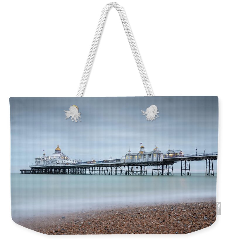 Eastbourne Weekender Tote Bag featuring the photograph Eastbourne Pier by Andrew Lalchan