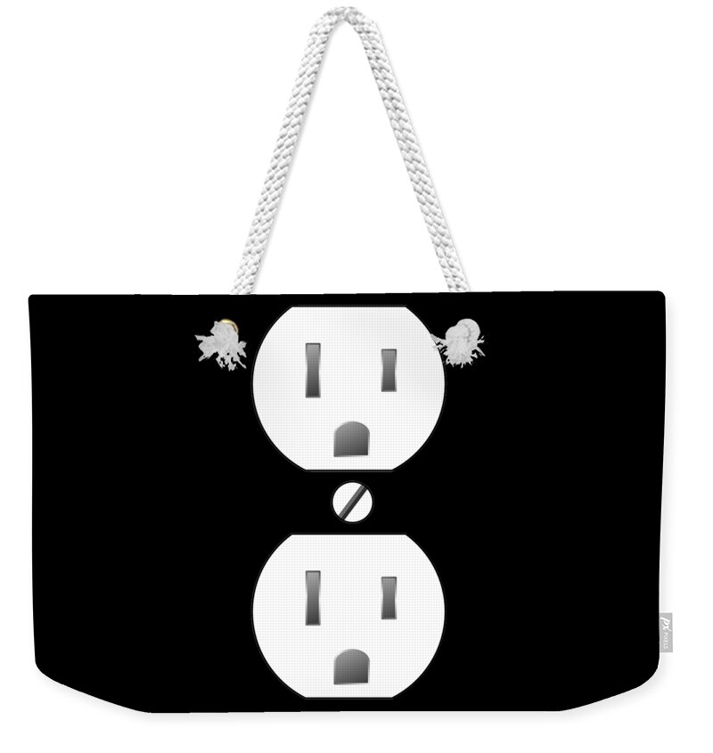 Halloween Weekender Tote Bag featuring the digital art Electrical Outlet Halloween Costume #1 by Flippin Sweet Gear