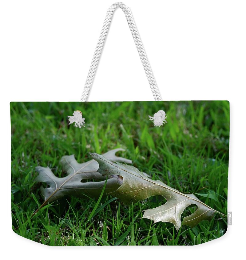 Leaves Weekender Tote Bag featuring the photograph Fallen Leaves by On da Raks
