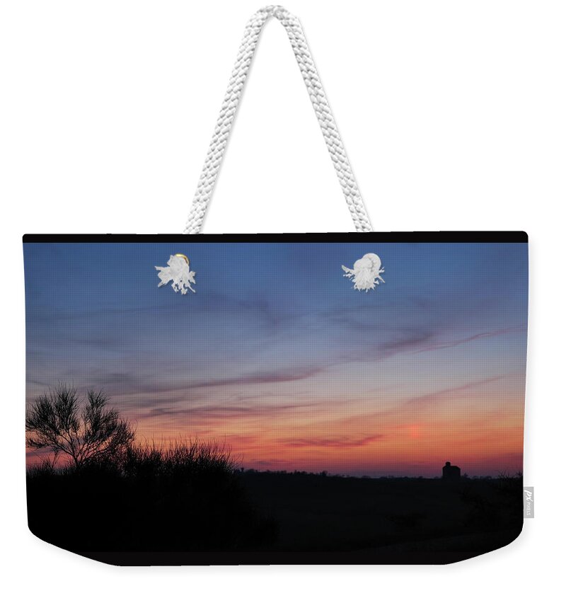 Landscape Weekender Tote Bag featuring the photograph Fictitious Sun by Karine GADRE