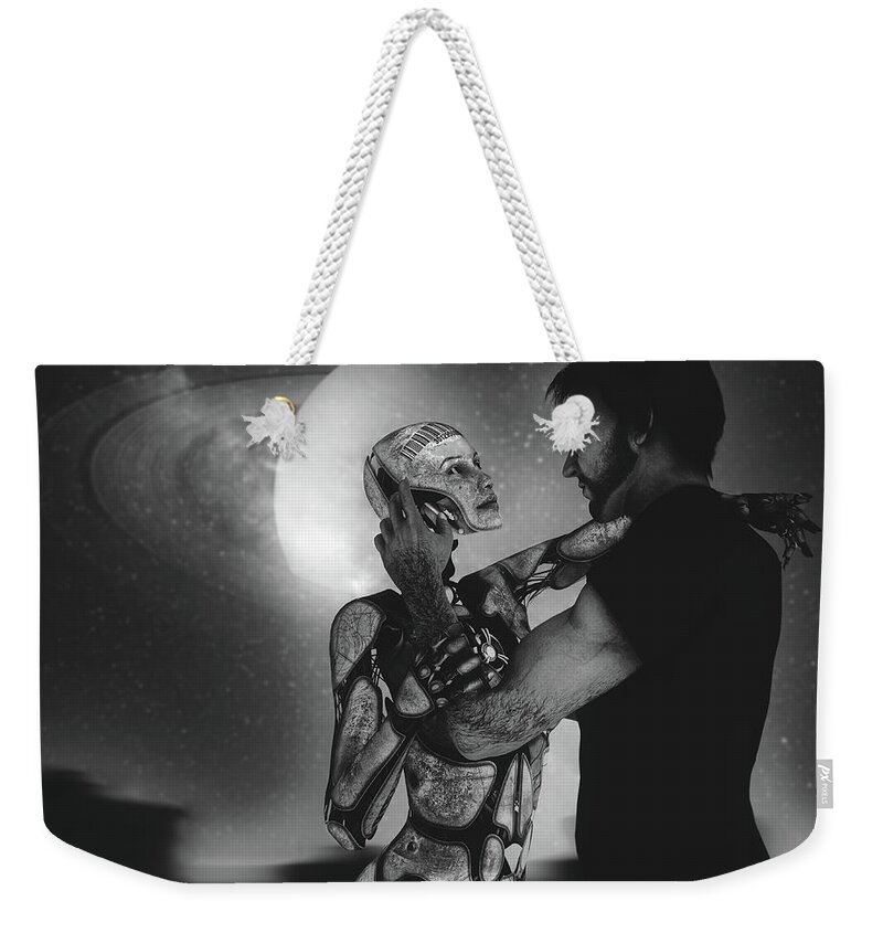 Robots Weekender Tote Bag featuring the photograph First And Last #2 by Bob Orsillo