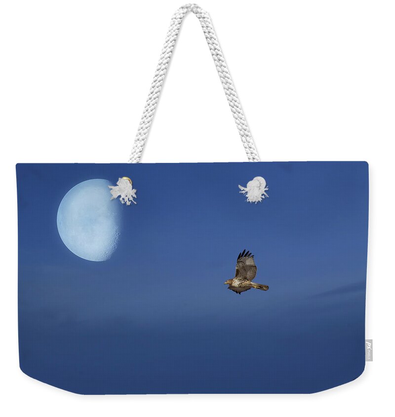 Raptor Weekender Tote Bag featuring the photograph Fly Me To the Moon #1 by Robert Harris