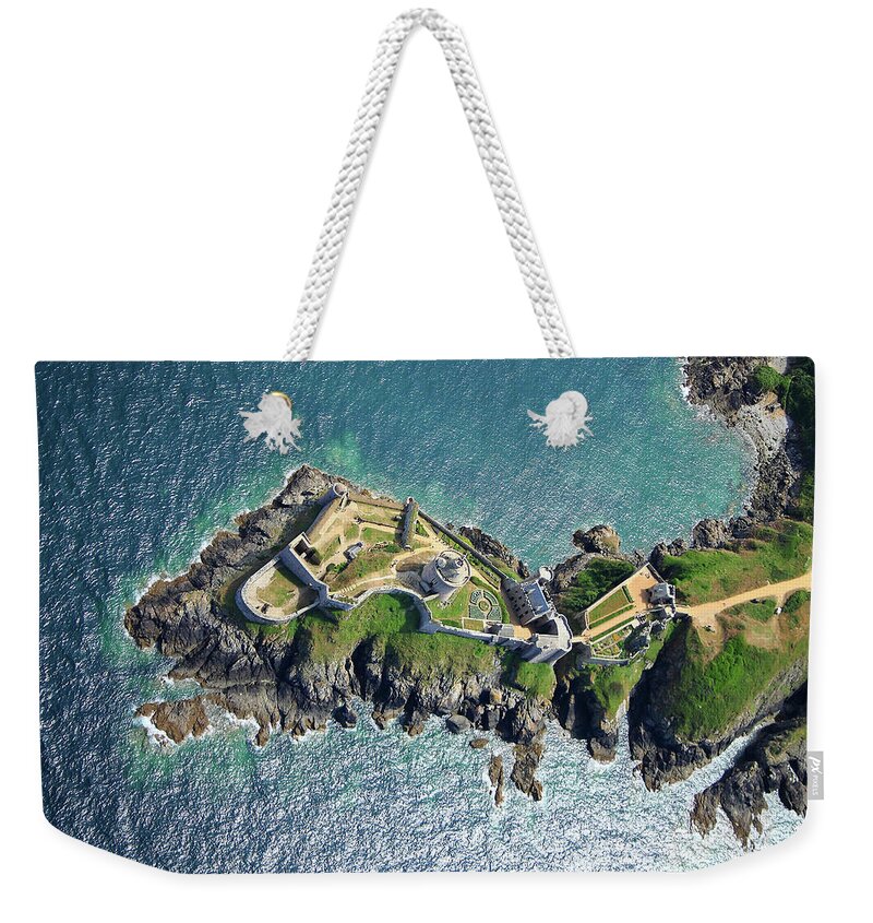 Aerial Weekender Tote Bag featuring the photograph Fort-la-Latte by Frederic Bourrigaud