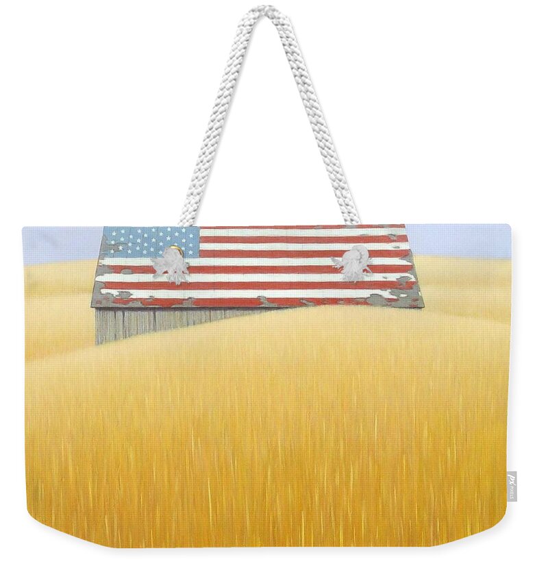 Realism Weekender Tote Bag featuring the painting Golden Autumn #1 by Zusheng Yu