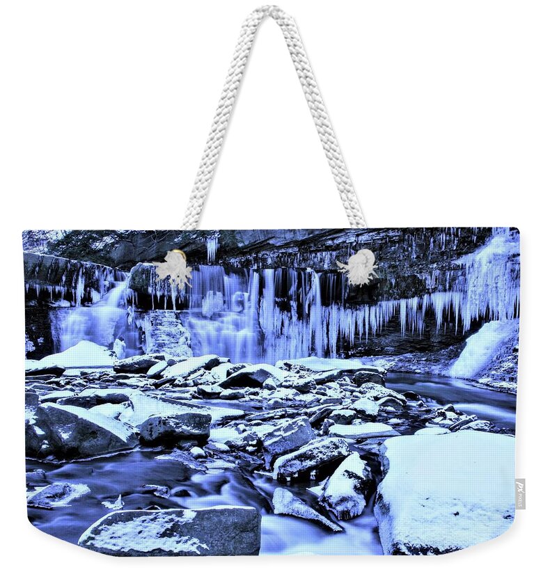  Weekender Tote Bag featuring the photograph Great Falls Winter 2019 by Brad Nellis