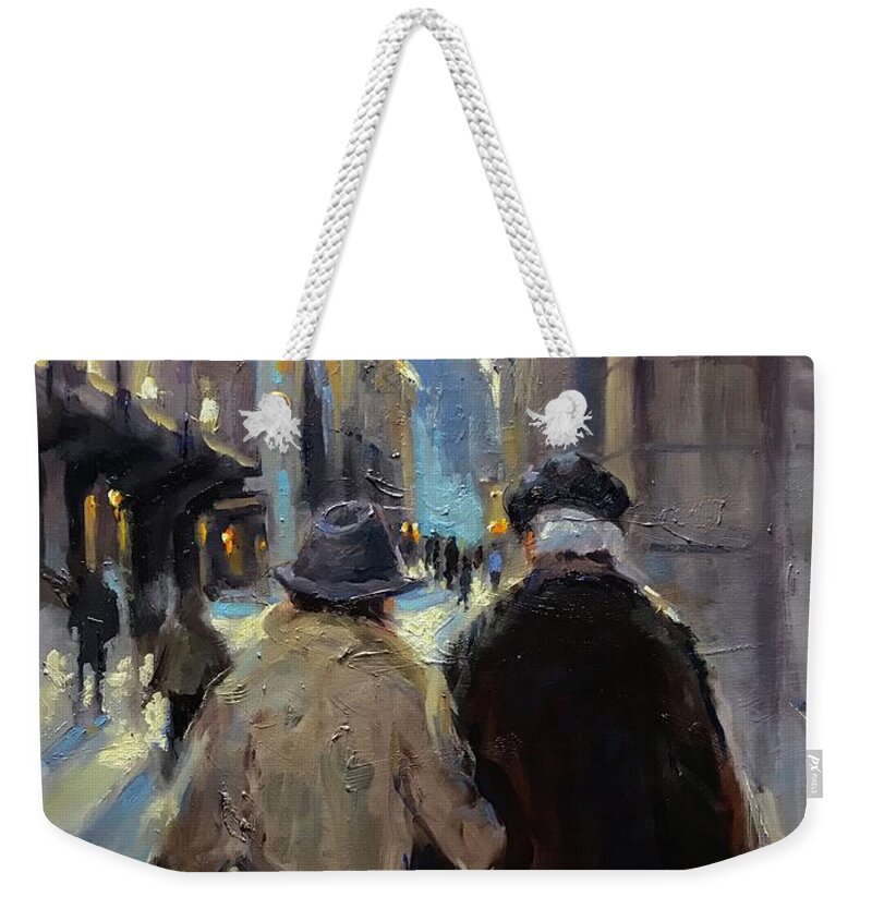 Couple Weekender Tote Bag featuring the painting Growing Old Together by Ashlee Trcka
