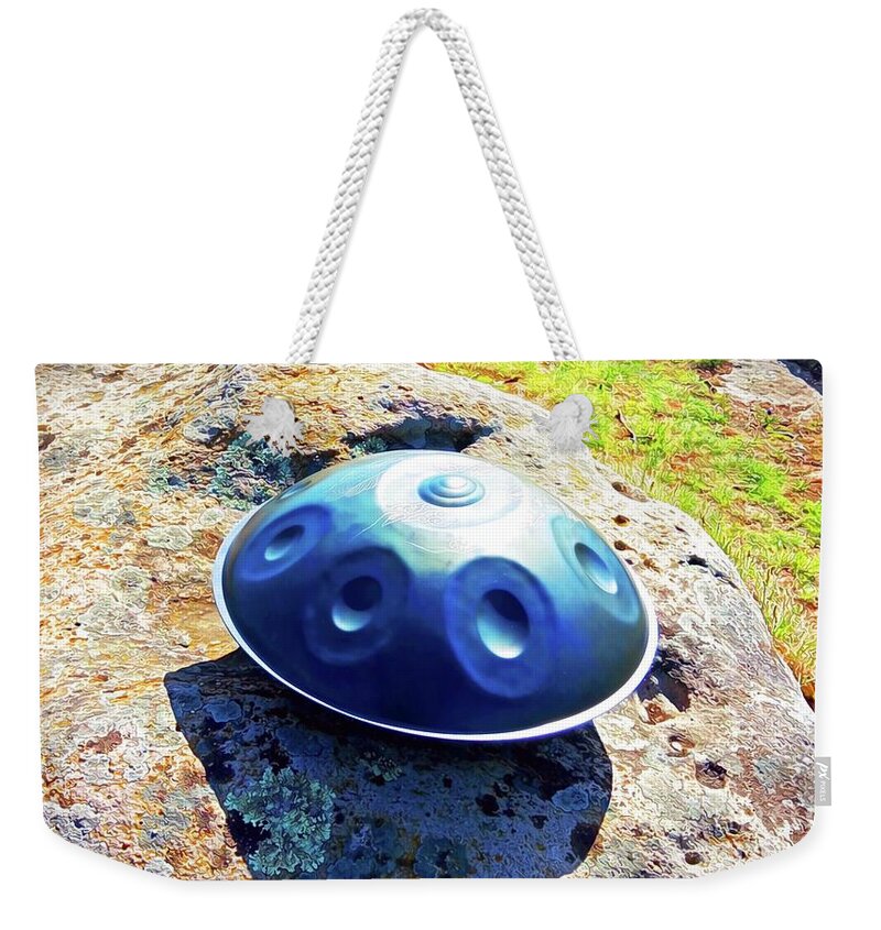 Handpan Weekender Tote Bag featuring the photograph Handpan on the rock by Alexa Szlavics