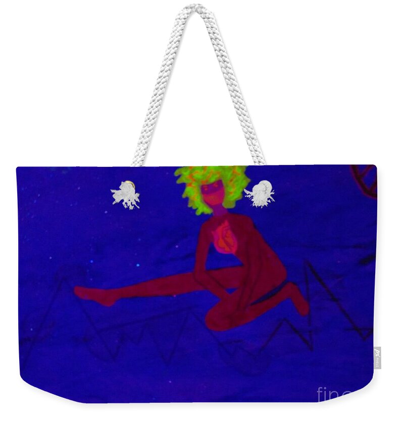 Spiky Heir Weekender Tote Bag featuring the painting Heartbroken Girl  #1 by Tania Stefania Katzouraki