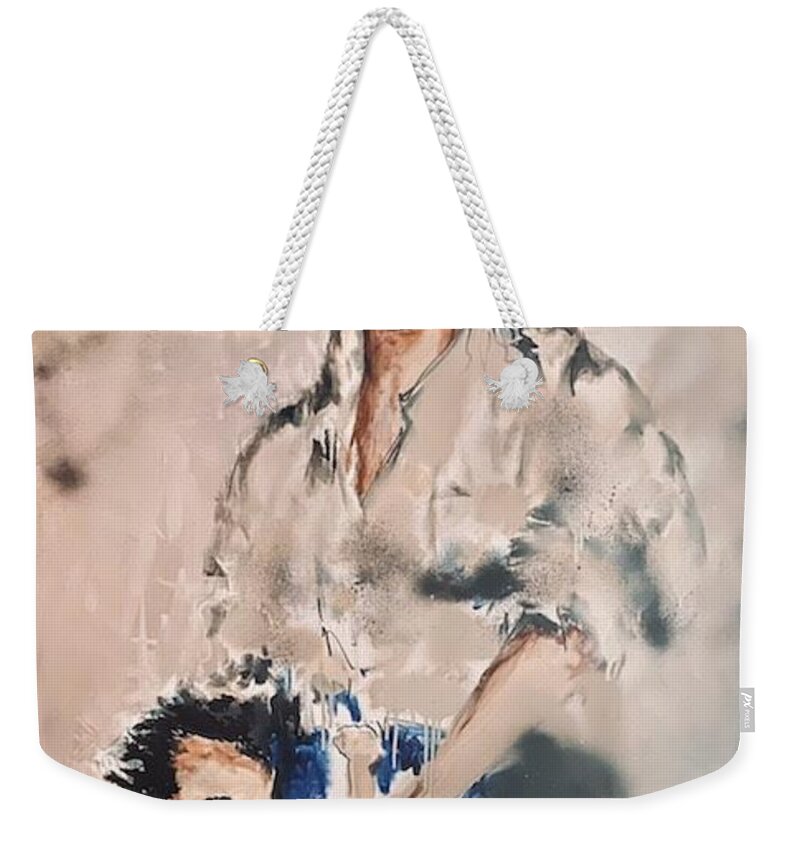  Weekender Tote Bag featuring the painting Hidden no More by Angie ONeal