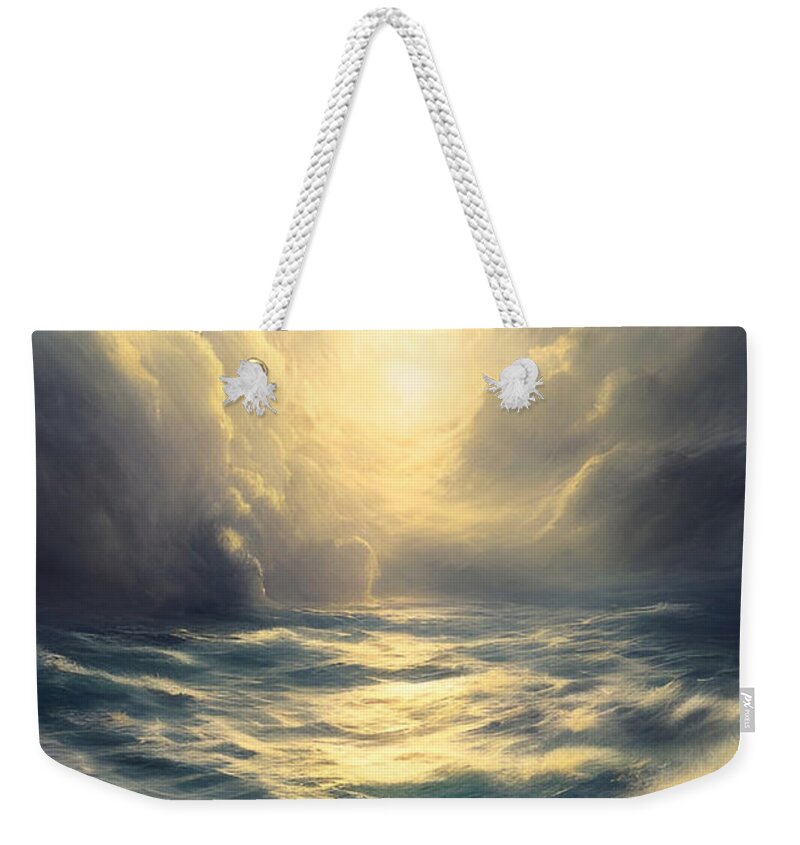 Storm Weekender Tote Bag featuring the digital art Hope on the Horizon #2 by Bonnie Bruno