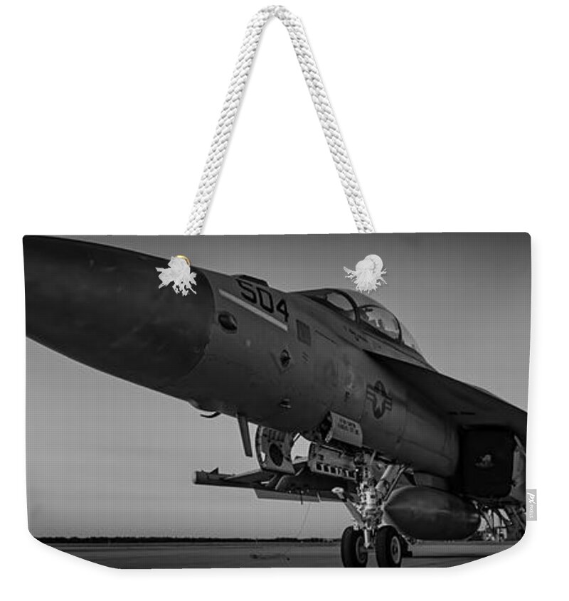 United States Navy Weekender Tote Bag featuring the photograph Hornet Wake Up Call #1 by USAF Matt Hecht