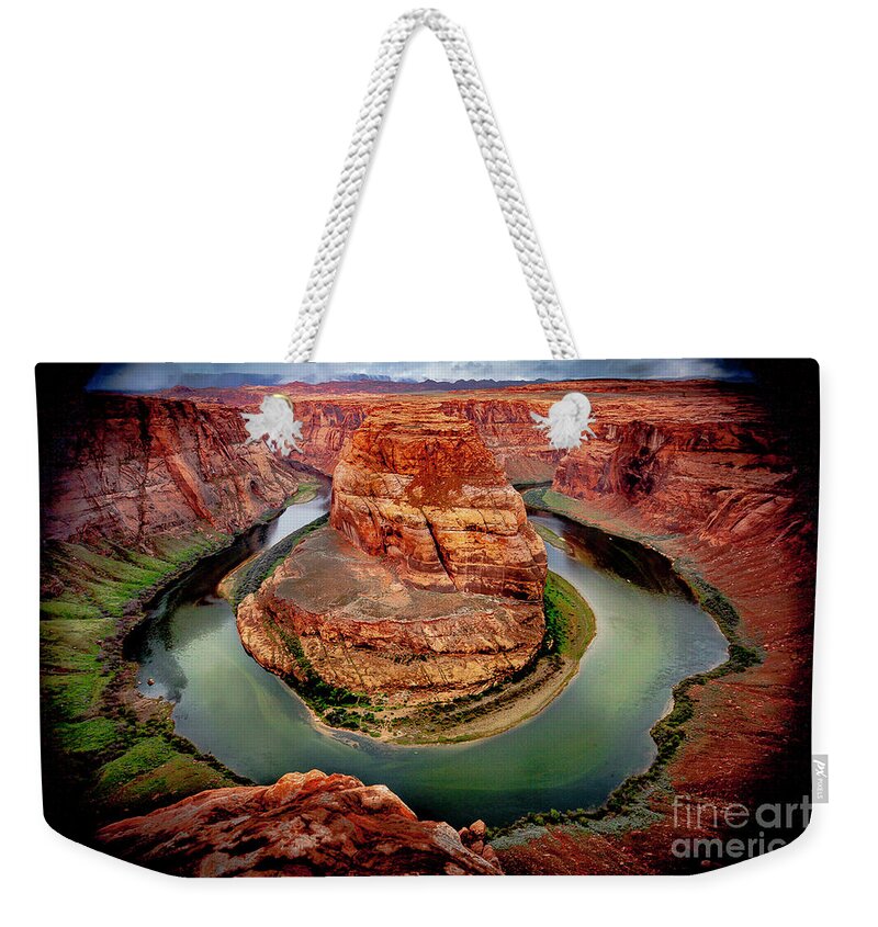 Horseshoe Bend Weekender Tote Bag featuring the digital art Horseshoe Bend #1 by Darcy Dietrich