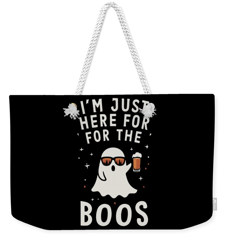 Halloween Weekender Tote Bag featuring the digital art Im Just Here for the Boos #1 by Flippin Sweet Gear