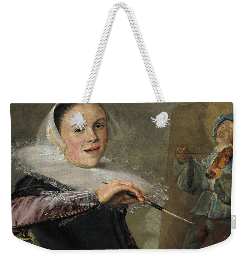 Judith Leyster Weekender Tote Bag featuring the painting Judith Leyster #1 by MotionAge Designs