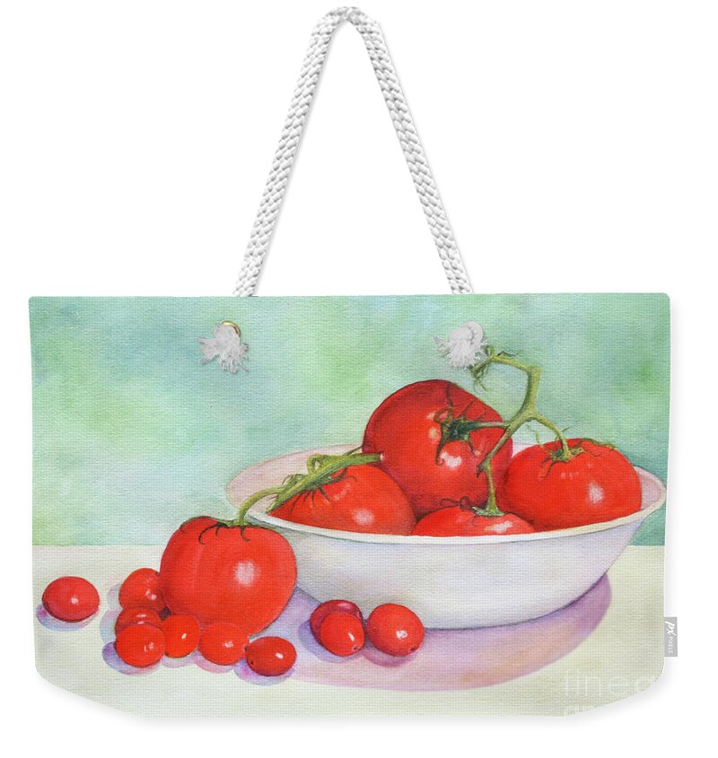 Painting Weekender Tote Bag featuring the painting Just Picked #1 by Mariarosa Rockefeller