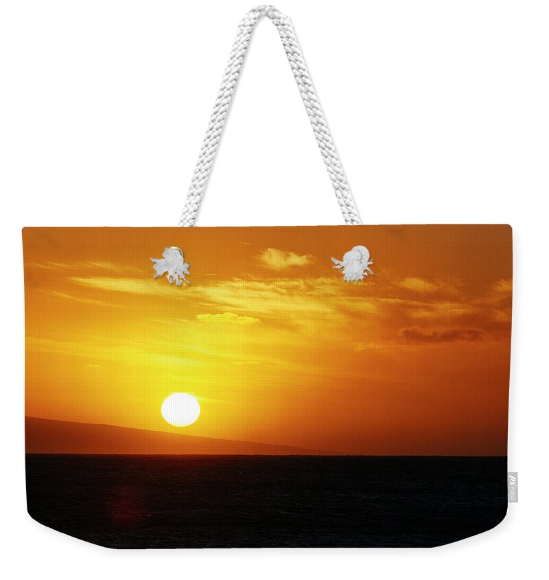 Hawaii Weekender Tote Bag featuring the photograph Ka'anapali Sunset by Laura Tucker