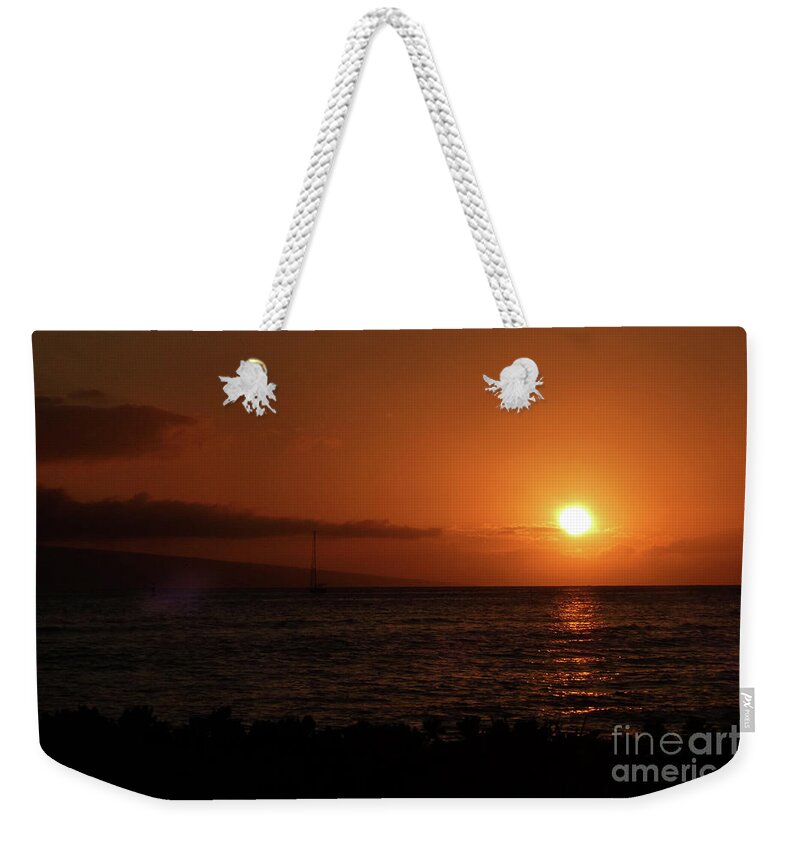 Photography Weekender Tote Bag featuring the photograph Lahaina Sunset 002 by Stephanie Gambini