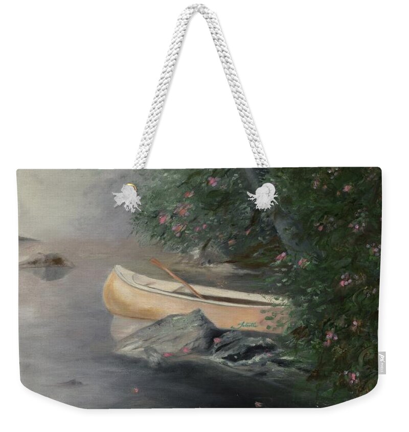 Canoe Weekender Tote Bag featuring the painting Lazy Afternoon by Juliette Becker