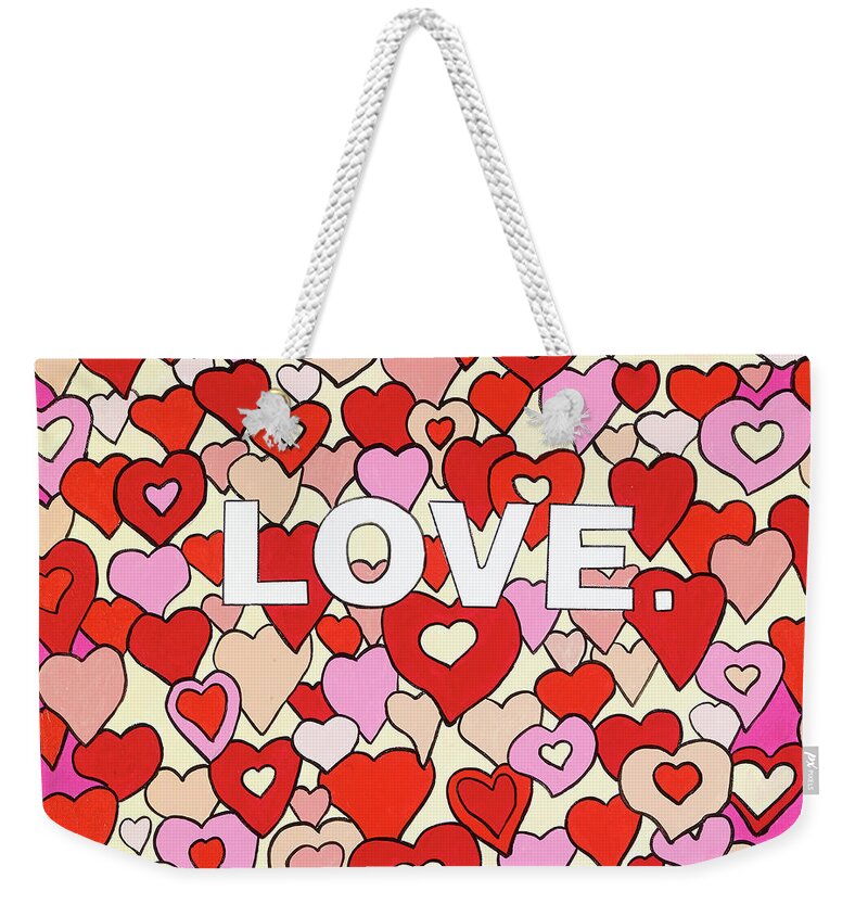 Love Valentine's Day Weekender Tote Bag featuring the painting Love #1 by Mike Stanko