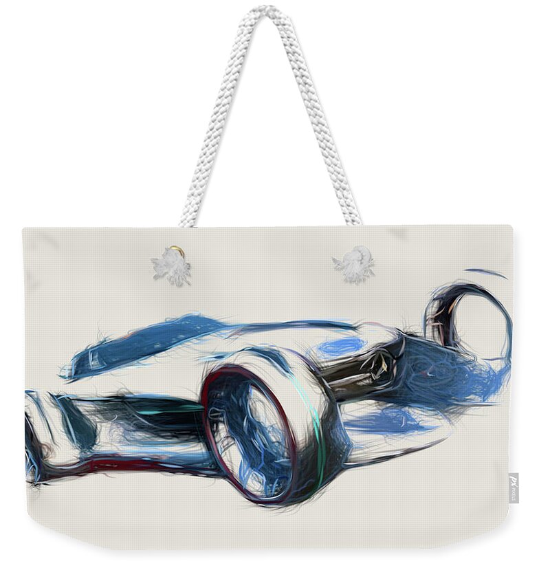 Mercedes Benz Silver Arrow Concept Car Drawing Weekender Tote Bag