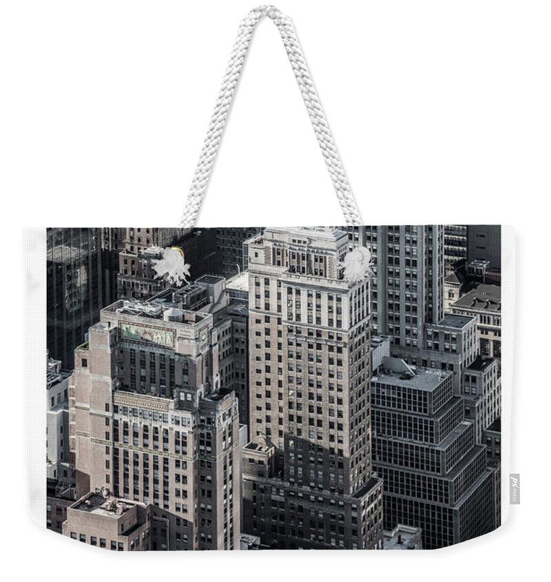 Alan Copson Weekender Tote Bag featuring the photograph Midtown Rooftops Manhattan #1 by Alan Copson