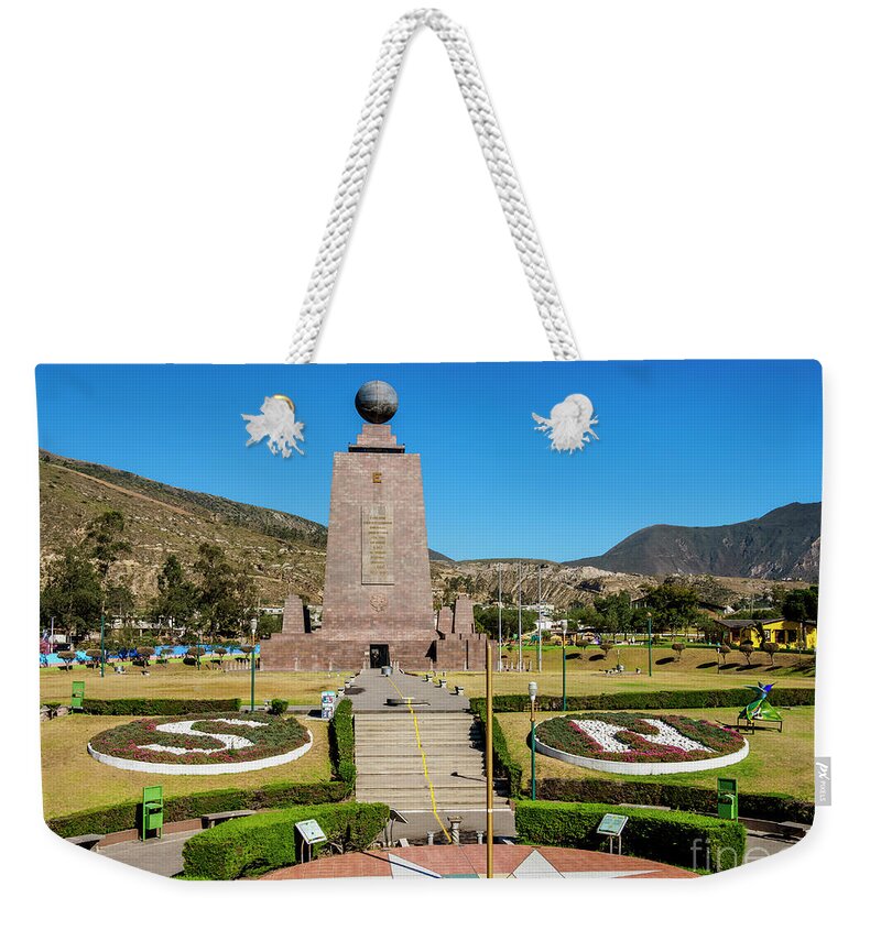 Equator Weekender Tote Bag featuring the photograph Monument to the Equator, Middle of the World City, Ecuador #1 by Karol Kozlowski