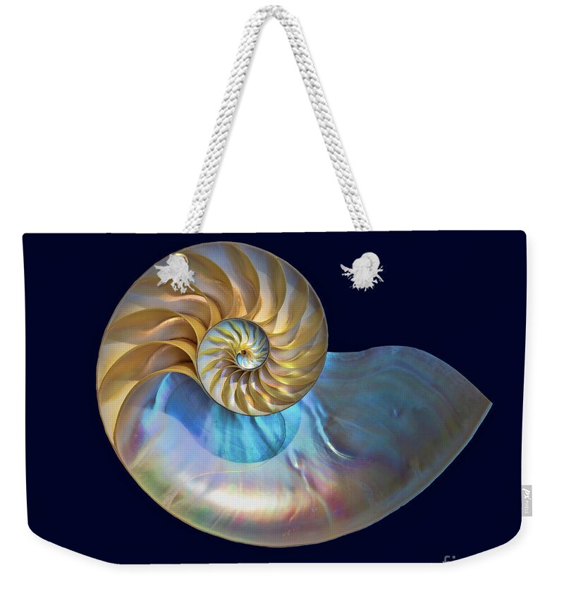 Nautilus Weekender Tote Bag featuring the photograph Nautilus Shell #1 by Mimi Ditchie