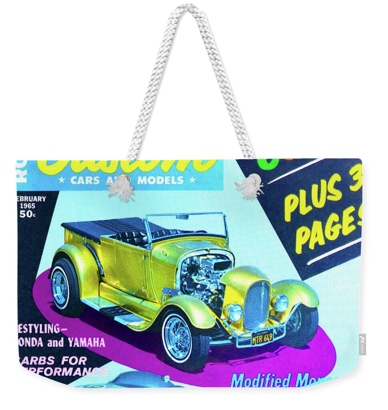 Advertisement Weekender Tote Bag featuring the photograph Feb 1965 Rod and Custom magazine by David Lee Thompson