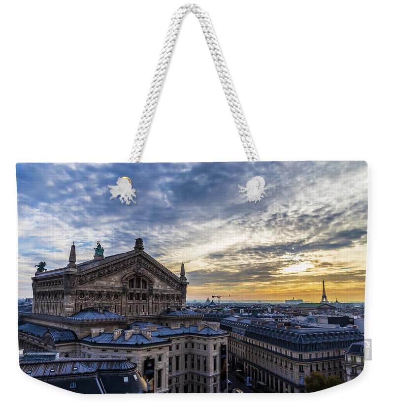 France Weekender Tote Bag featuring the photograph Panorama of Paris, France #1 by Fabiano Di Paolo