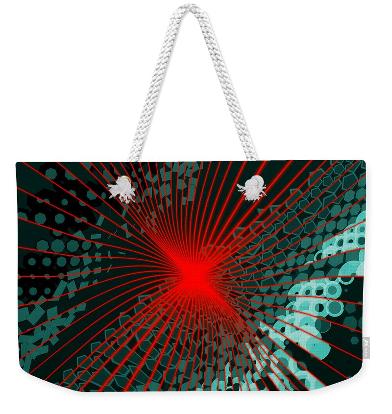 Abstract Weekender Tote Bag featuring the digital art Pattern 43 by Marko Sabotin