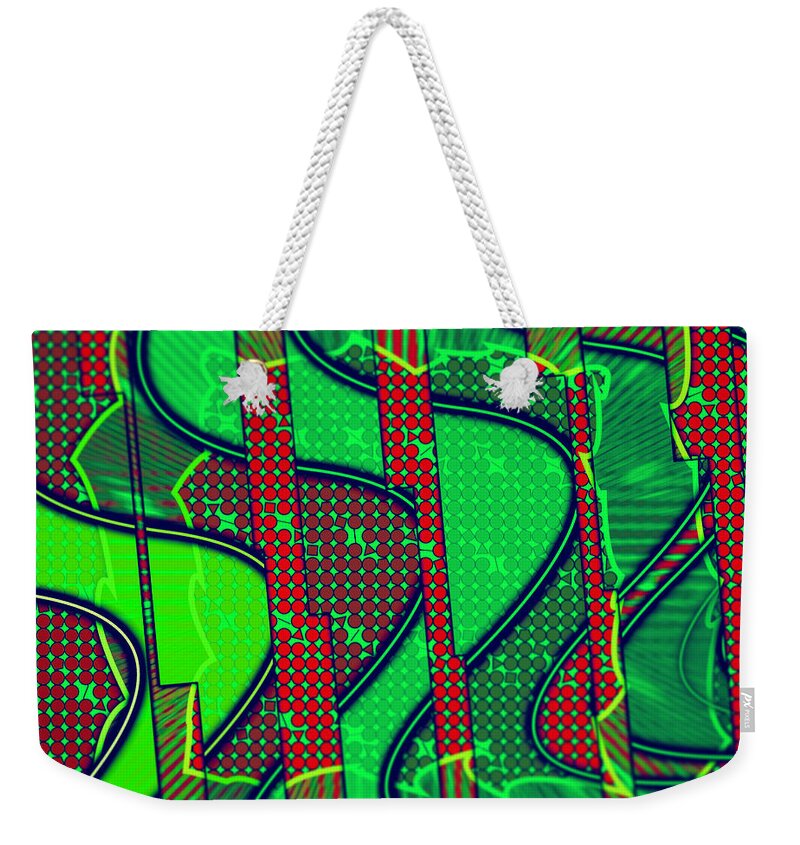 Abstract Weekender Tote Bag featuring the digital art Pattern 44 by Marko Sabotin