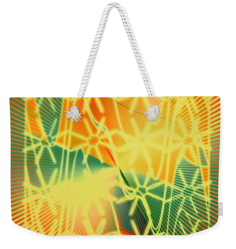 Abstract Weekender Tote Bag featuring the digital art Pattern 50 by Marko Sabotin