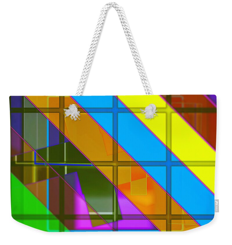 Abstract Weekender Tote Bag featuring the digital art Pattern 51 by Marko Sabotin