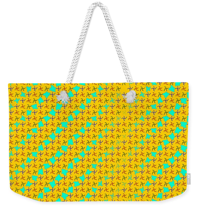 Abstract Weekender Tote Bag featuring the digital art Pattern 8 by Marko Sabotin
