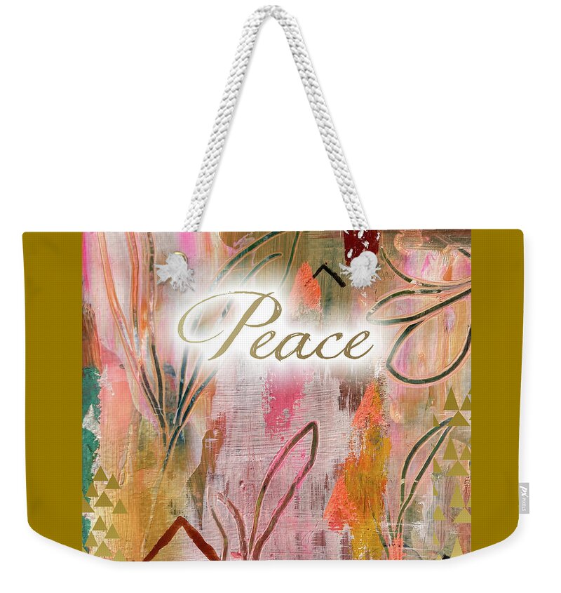 Peace Weekender Tote Bag featuring the mixed media Peace by Claudia Schoen