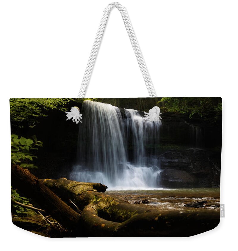 Waterfall Weekender Tote Bag featuring the photograph Peachtree Falls #1 by SC Shank